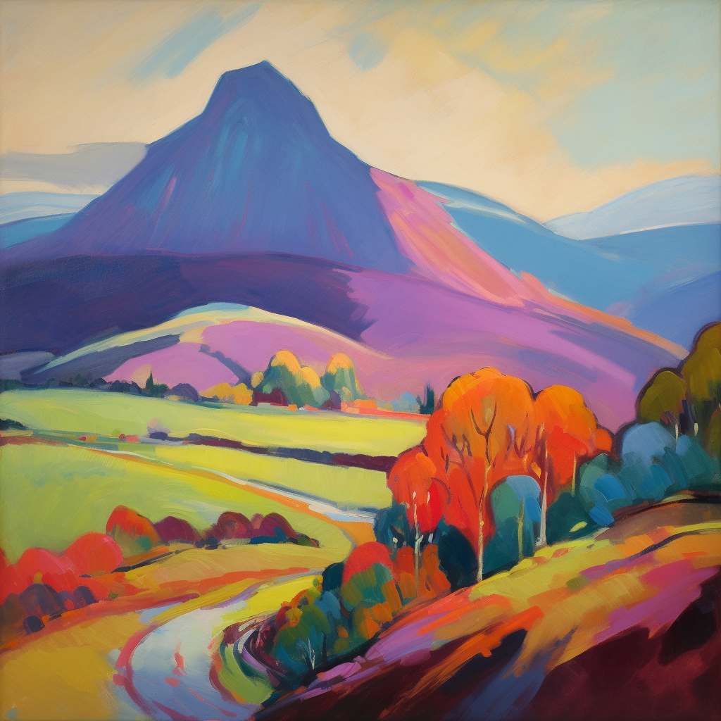 A painting of Beinn a' Chròin in Scotland.