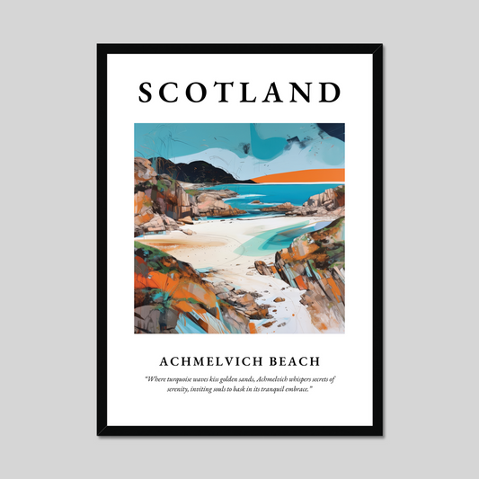 Achmelvich Beach - Framed Poster Print