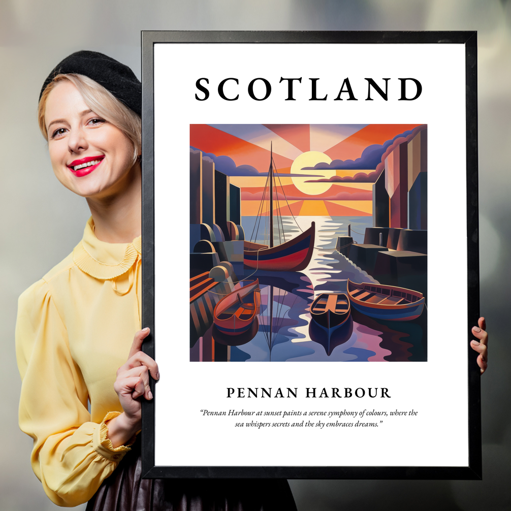 Pennan Harbour - Framed Poster Print