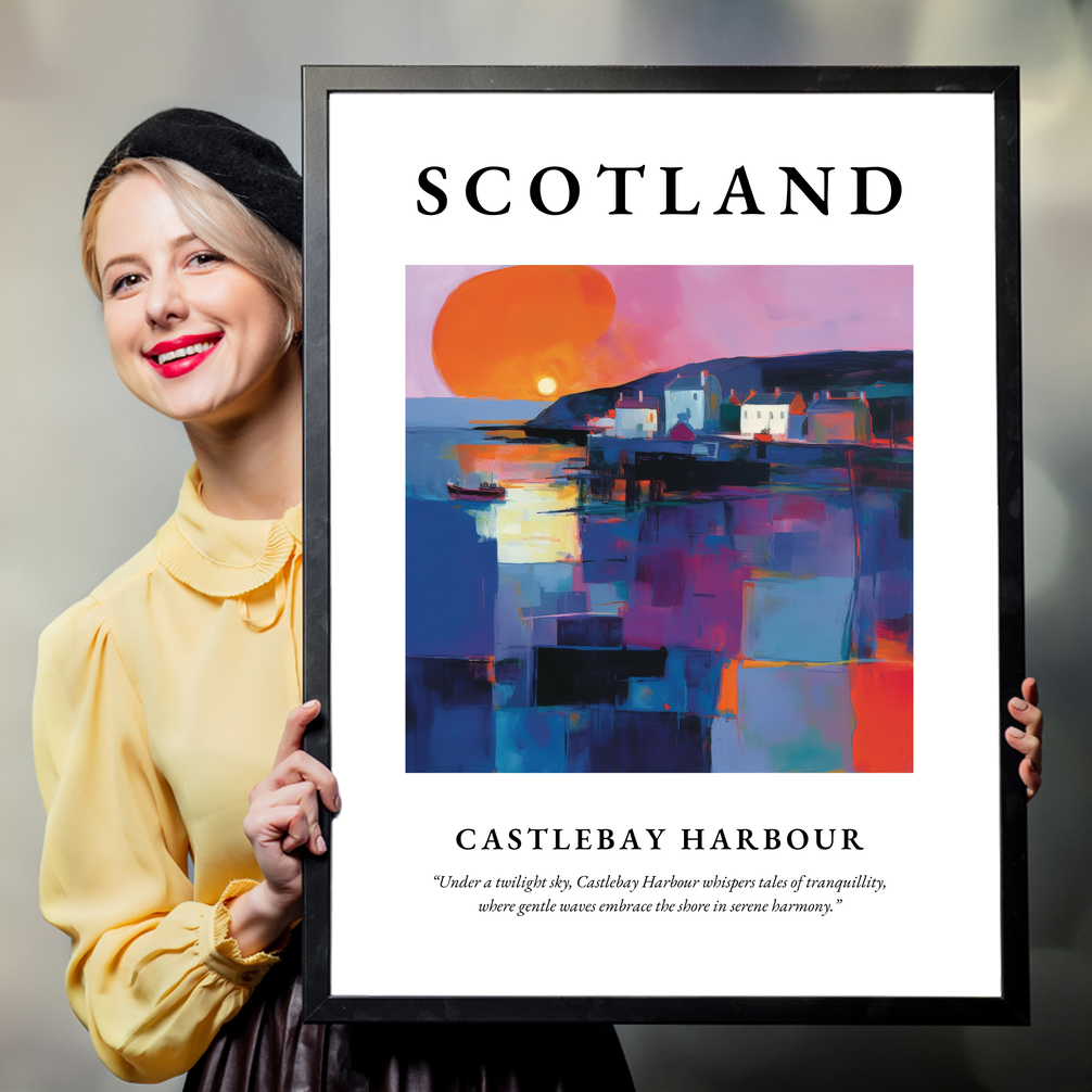 Castlebay Harbour - Framed Poster Print