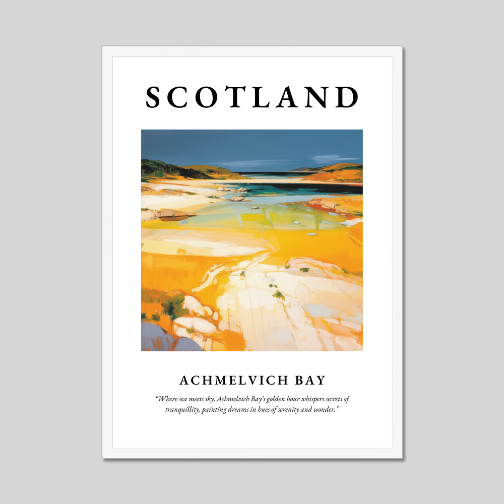 Poster in a white frame with the word Scotland