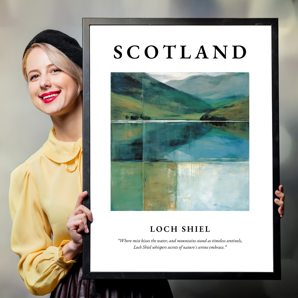 Person holding a poster of Loch Shiel