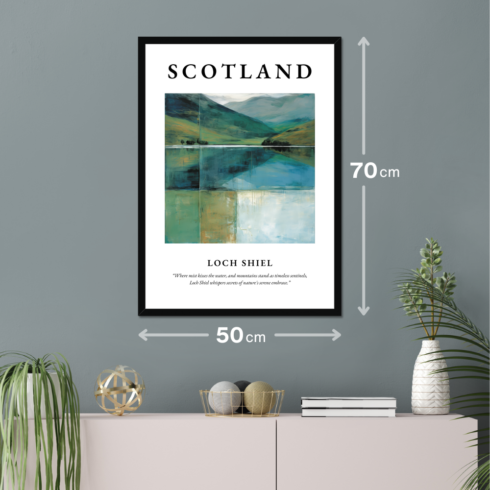 Poster of Loch Shiel hanging on a wall