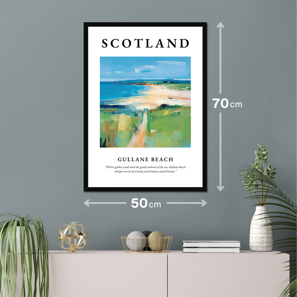 Poster of Gullane Beach hanging on a wall