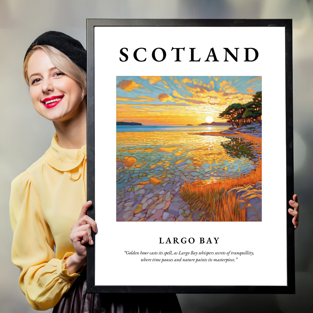 Person holding a poster of Largo Bay