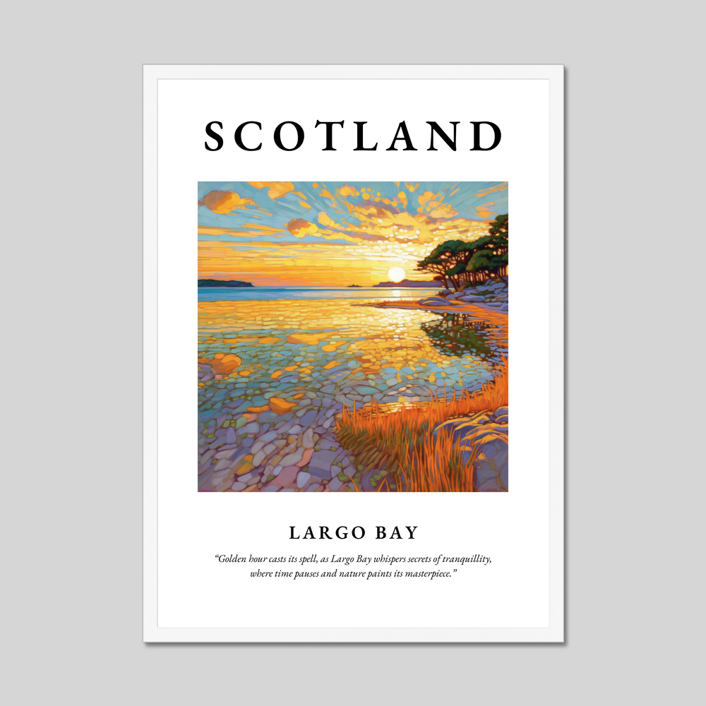 Poster in a white frame with the word Scotland