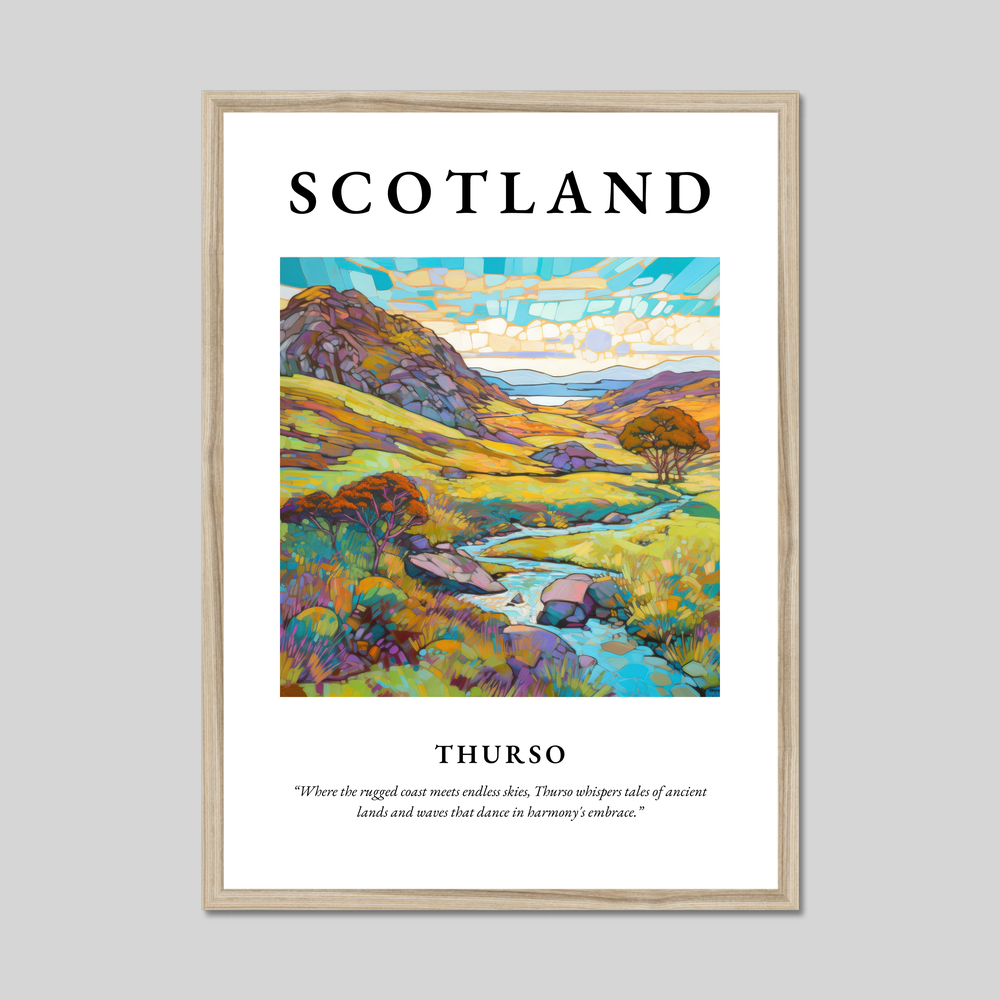 Poster in a natural frame with the word Scotland