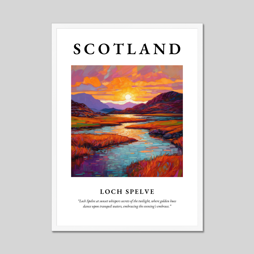 Poster in a white frame with the word Scotland