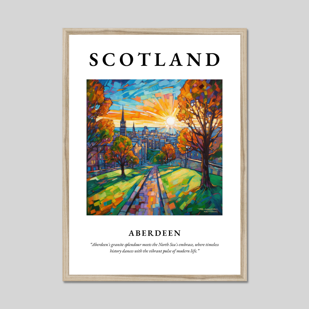 Poster in a natural frame with the word Scotland