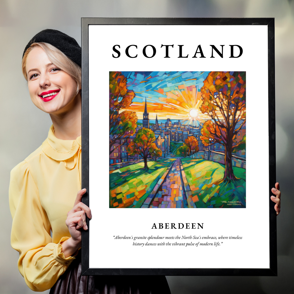 Person holding a poster of Aberdeen