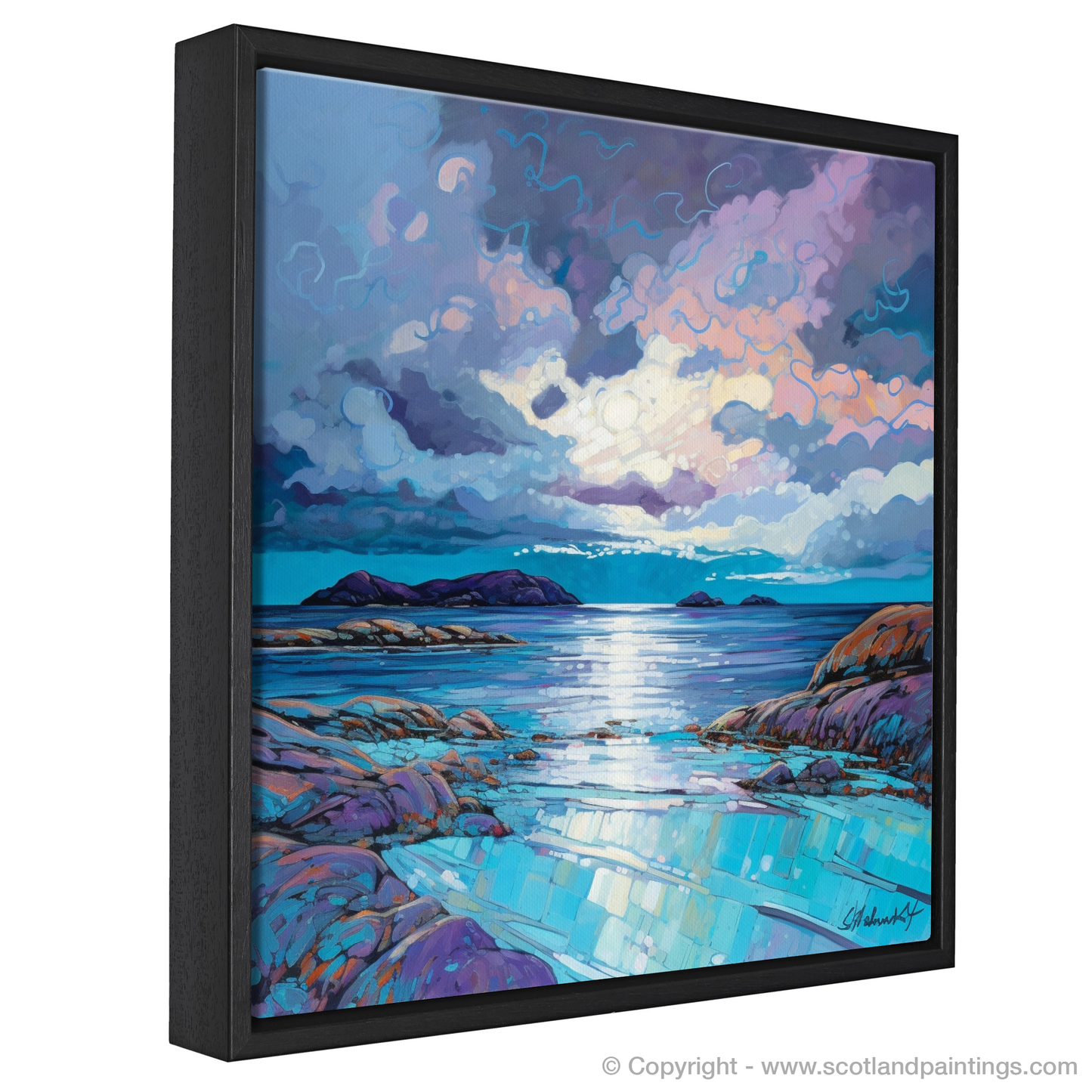 Storm's Embrace over Achmelvich Bay - A Modern Impressionist Ode