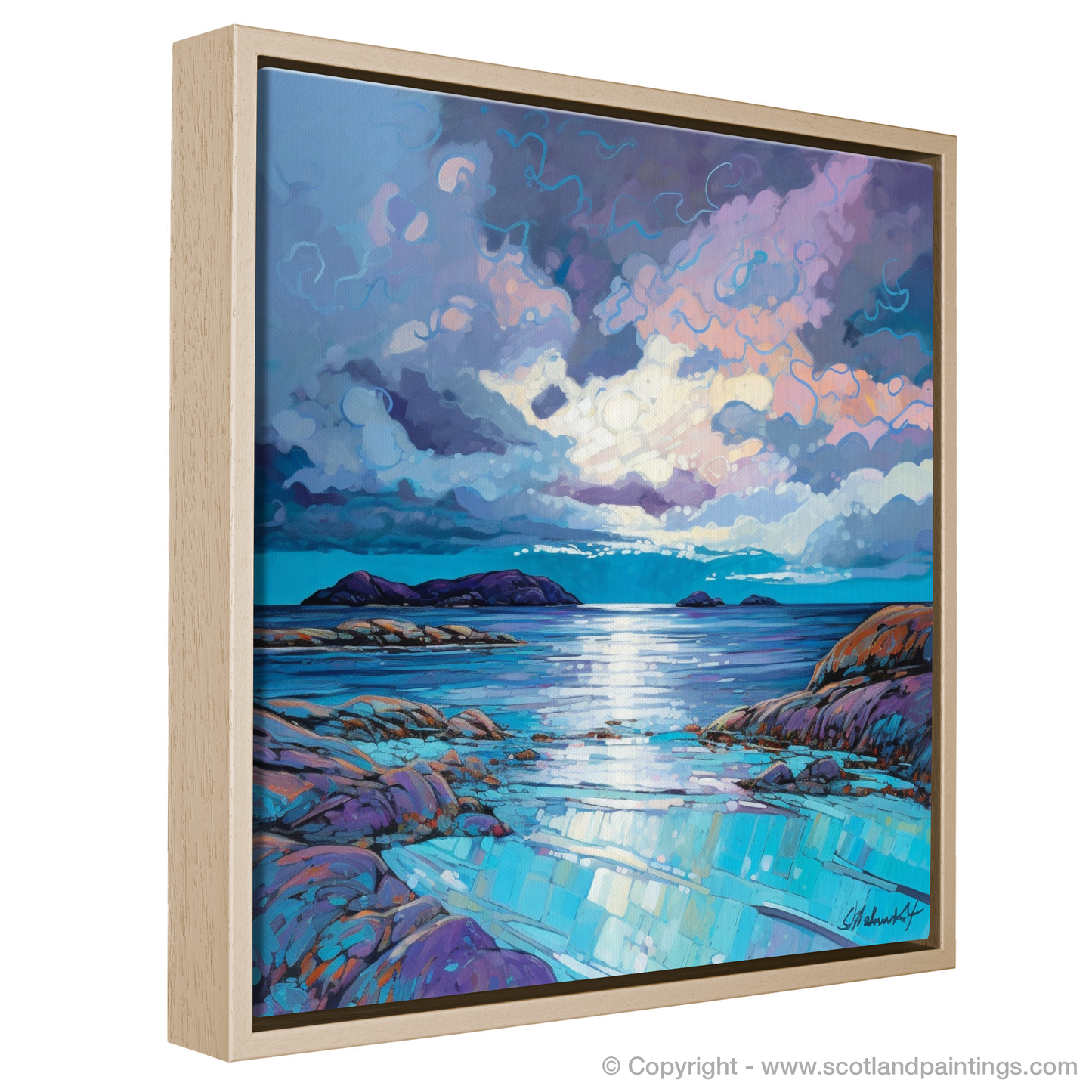 Storm's Embrace over Achmelvich Bay - A Modern Impressionist Ode