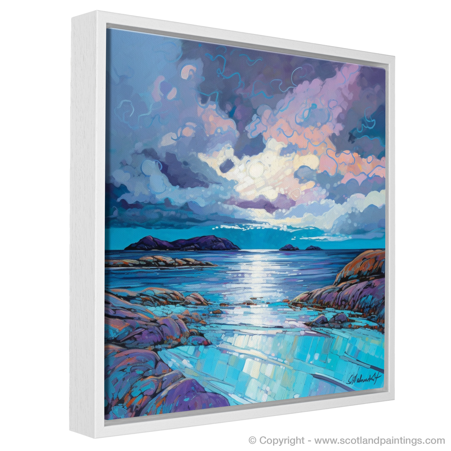 Storm's Embrace over Achmelvich Bay - A Modern Impressionist Ode