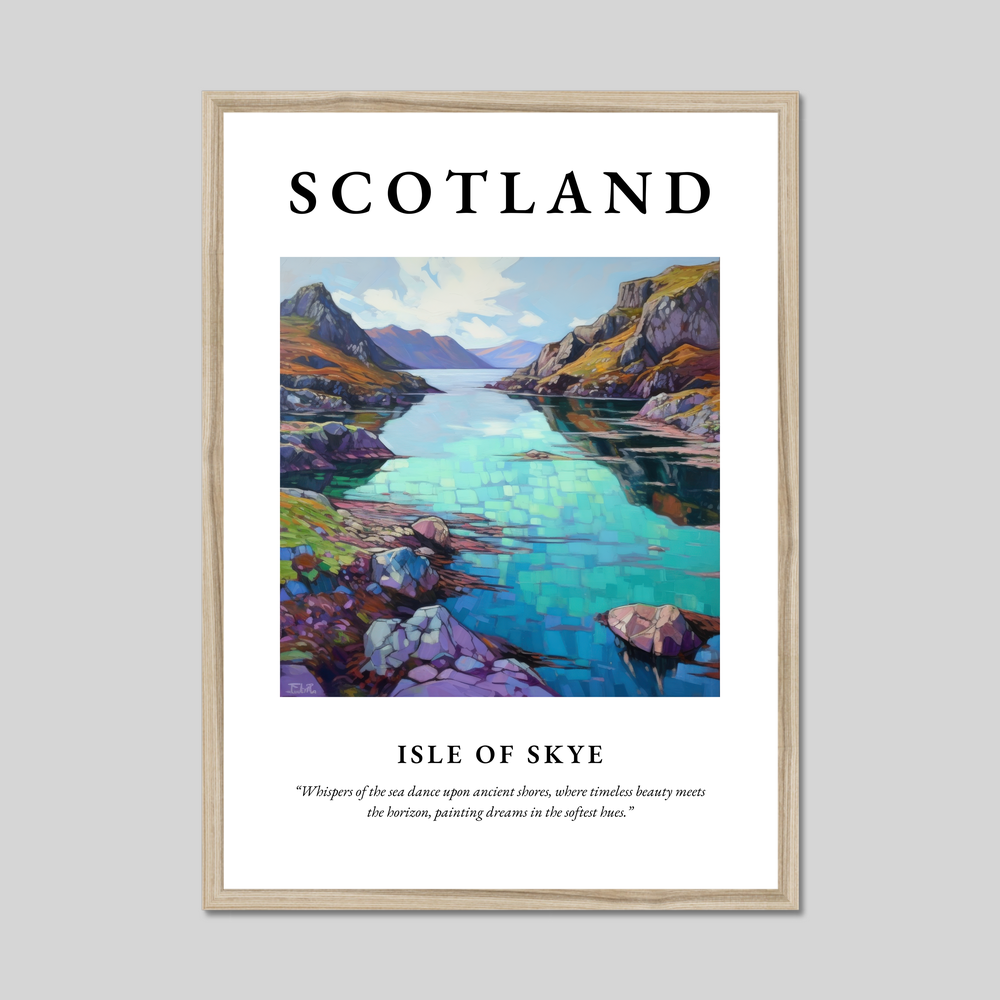 Poster in a natural frame with the word Scotland