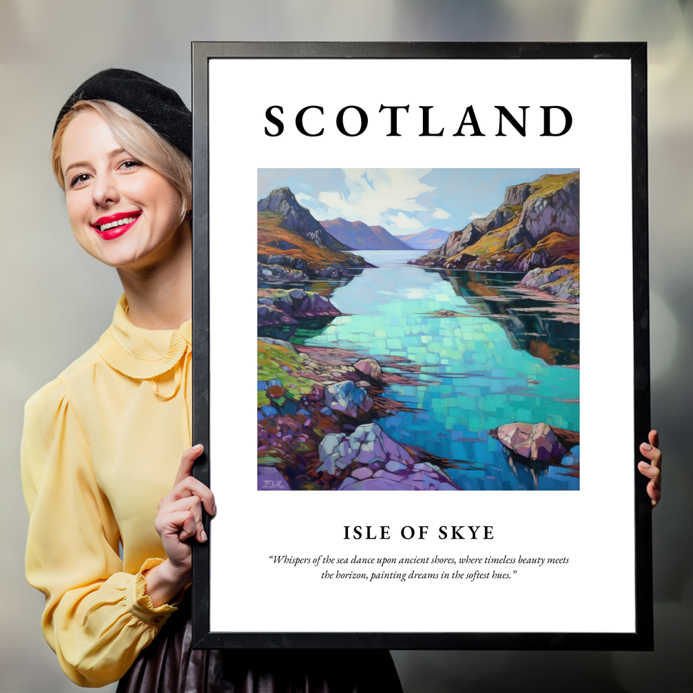 Person holding a poster of Isle of Skye