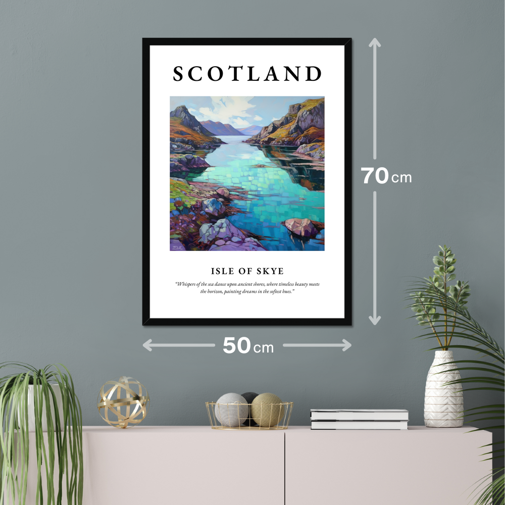 Poster of Isle of Skye hanging on a wall