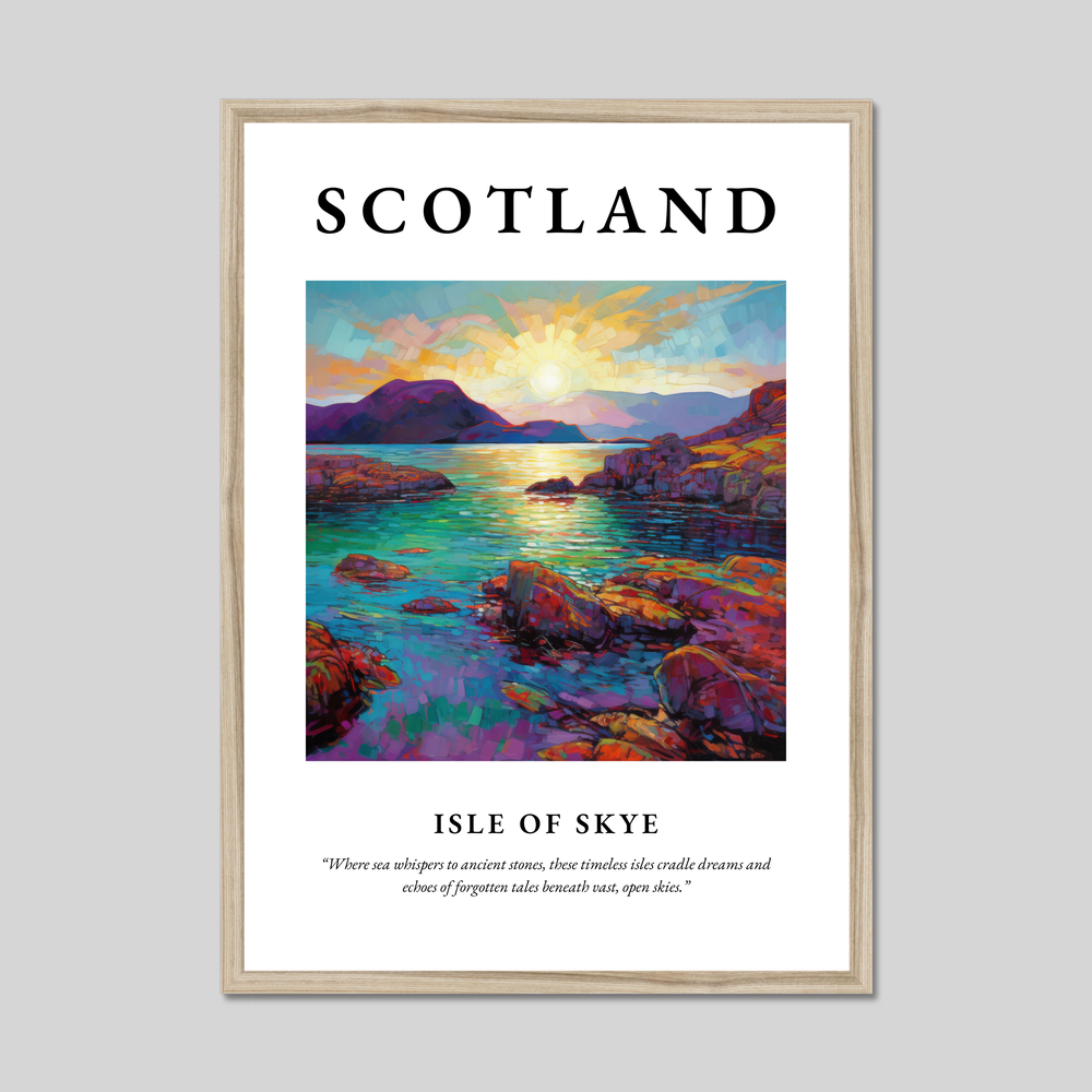 Poster in a natural frame with the word Scotland