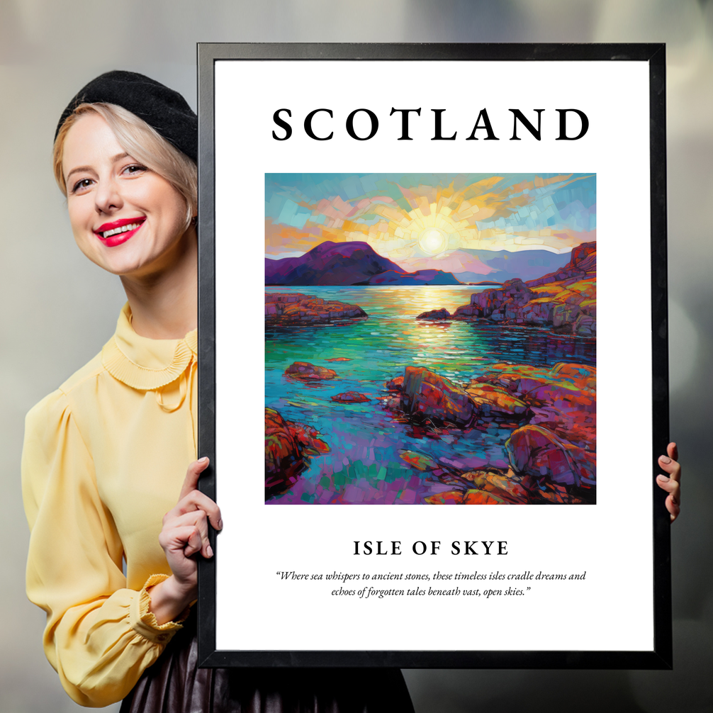 Person holding a poster of Isle of Skye