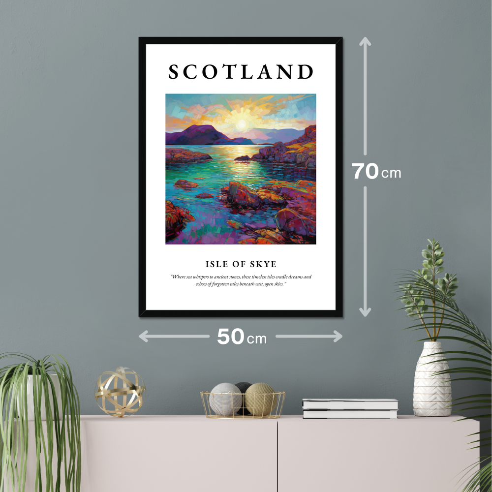 Poster of Isle of Skye hanging on a wall