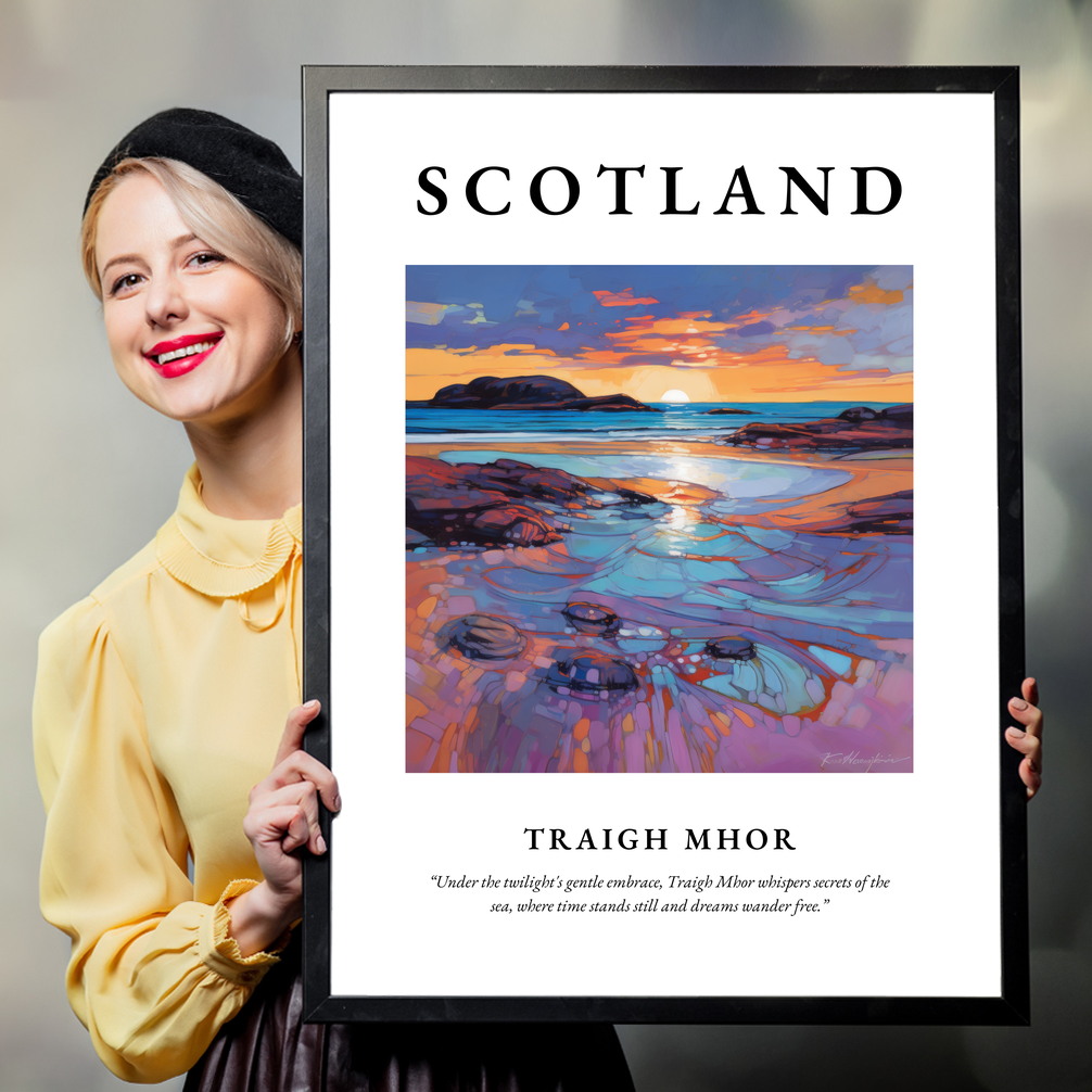 Person holding a poster of Traigh Mhor