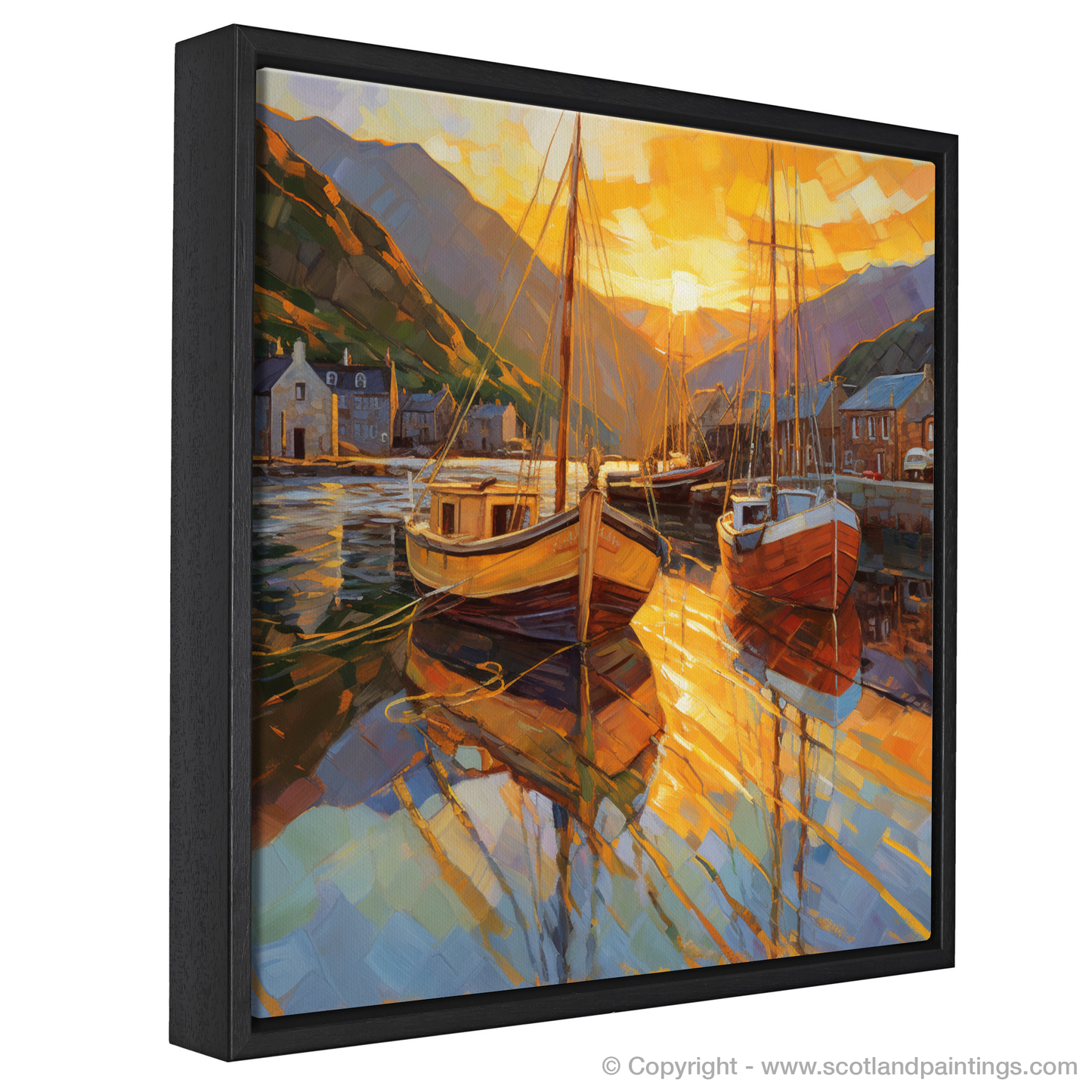 Golden Hour at Ullapool Harbour: A Modern Impressionist Masterpiece