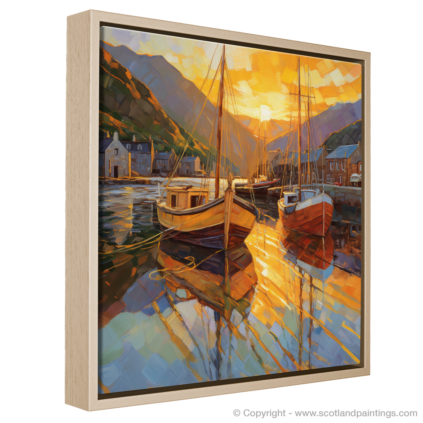 Golden Hour at Ullapool Harbour: A Modern Impressionist Masterpiece