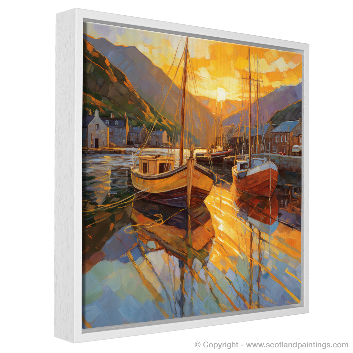 Golden Hour at Ullapool Harbour: A Modern Impressionist Masterpiece