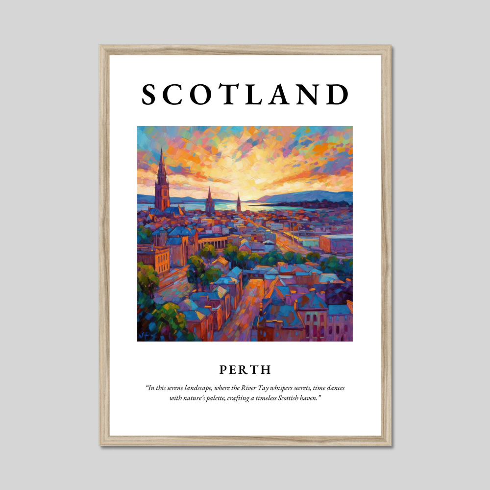 Poster in a natural frame with the word Scotland