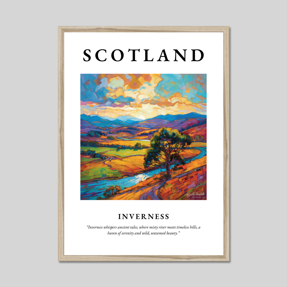 Poster in a natural frame with the word Scotland