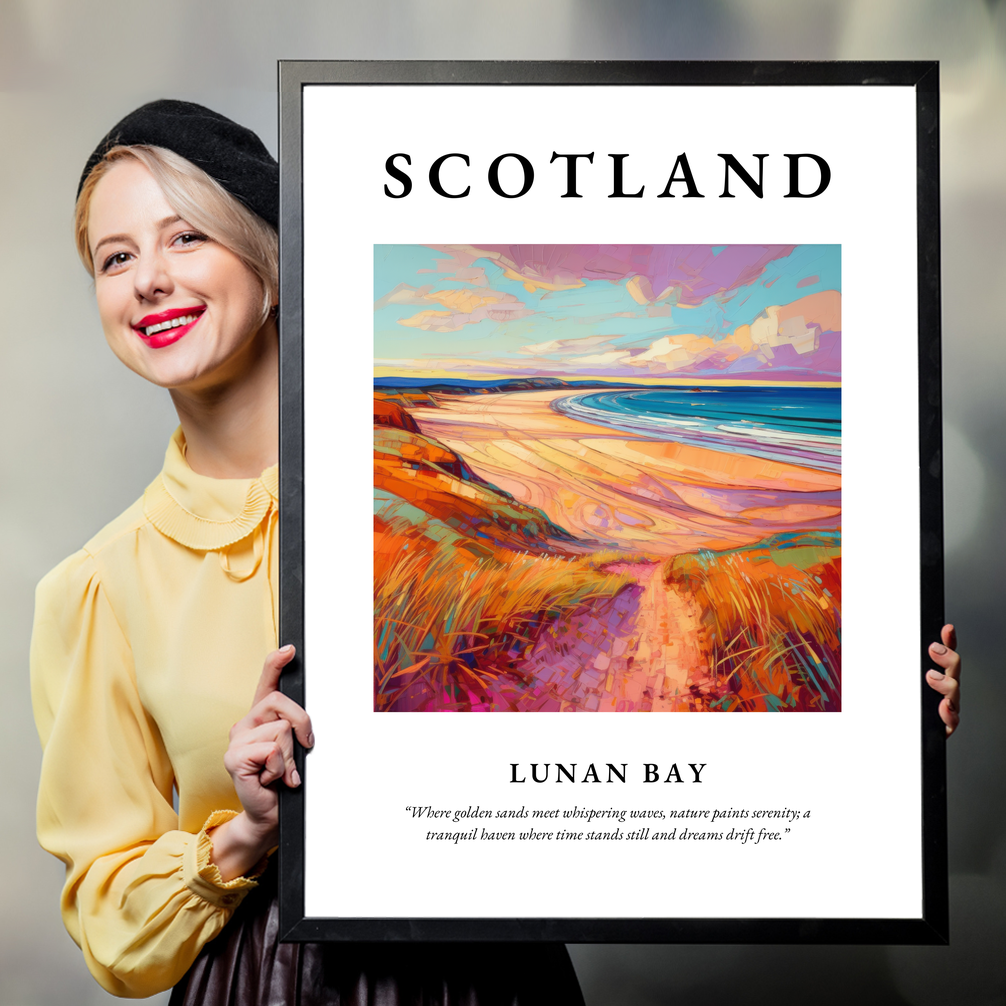 Person holding a poster of Lunan Bay