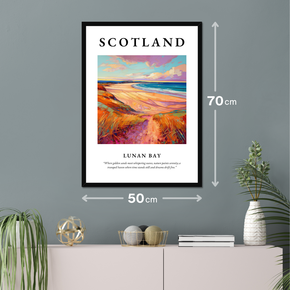 Poster of Lunan Bay hanging on a wall