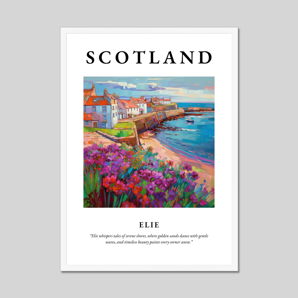 Poster in a white frame with the word Scotland