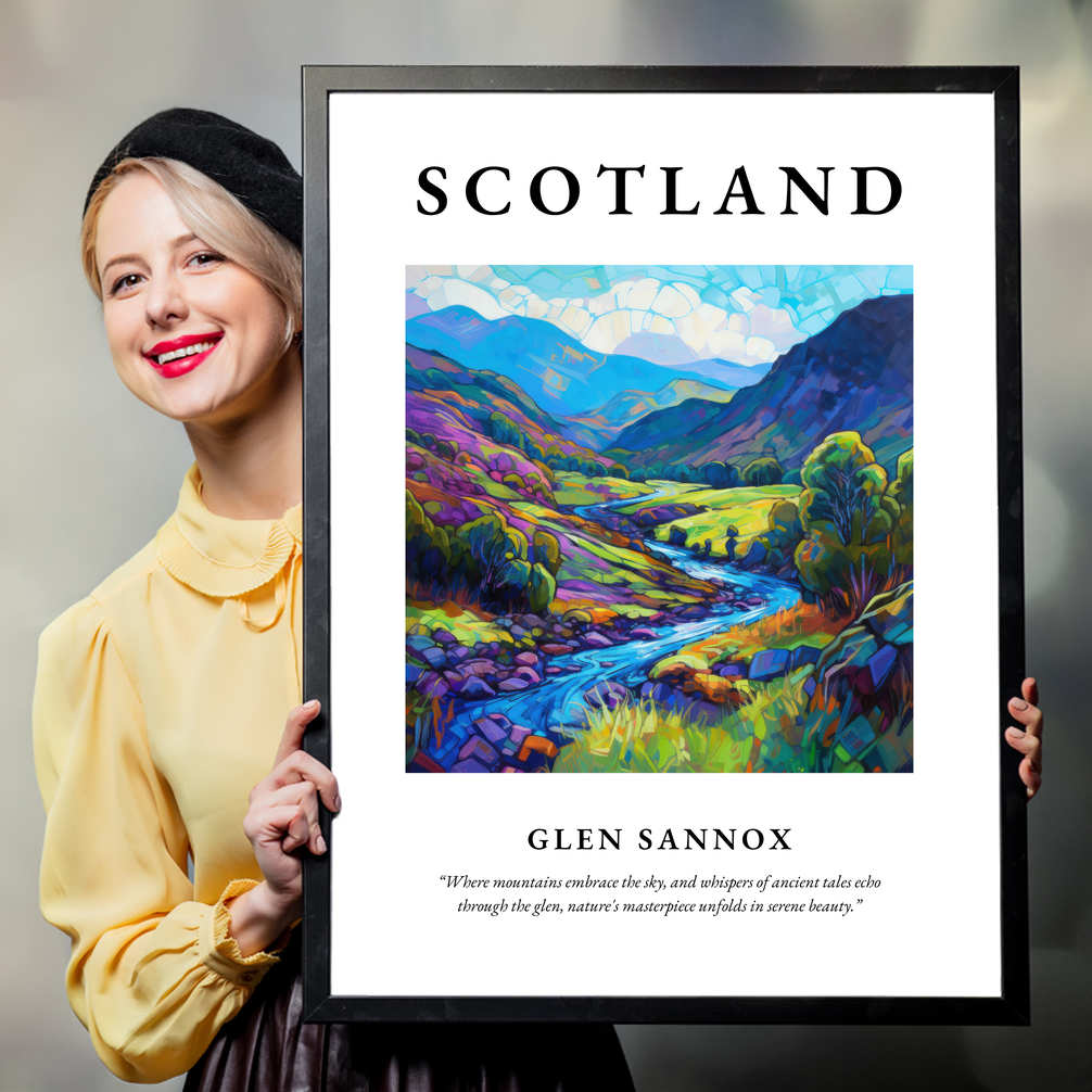 Person holding a poster of Glen Sannox