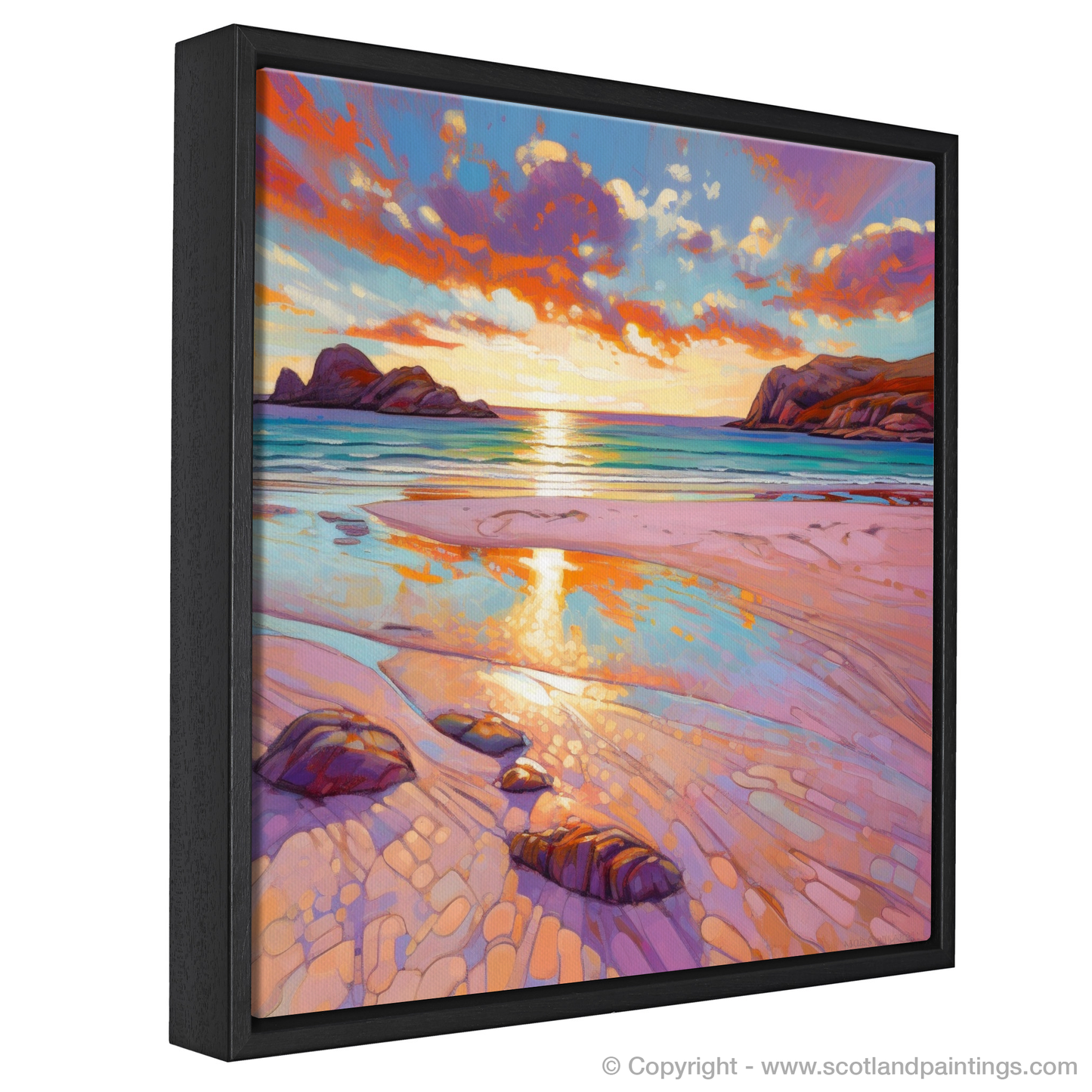 Achmelvich Beach Sunset: A Modern Impressionist Reverie