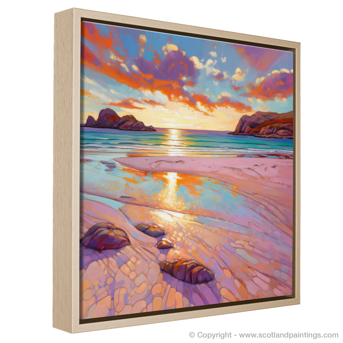 Achmelvich Beach Sunset: A Modern Impressionist Reverie