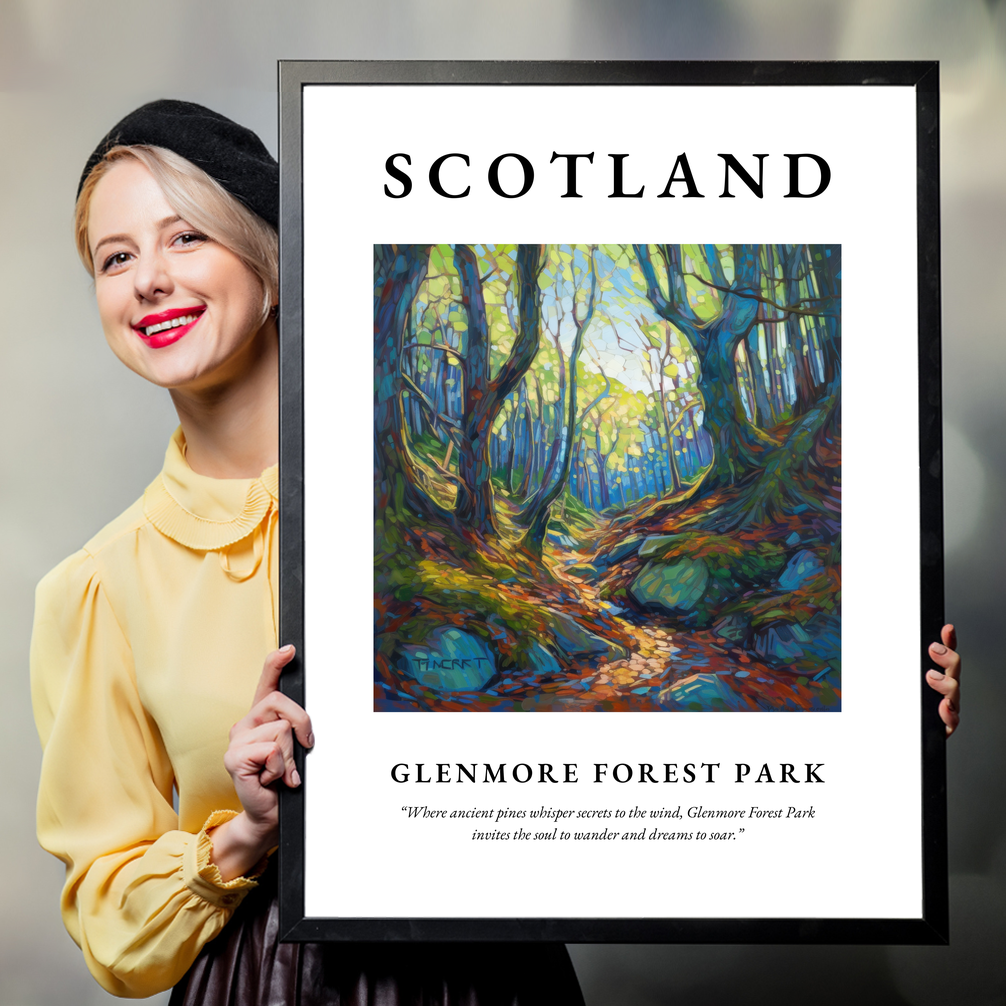 Person holding a poster of Glenmore Forest Park