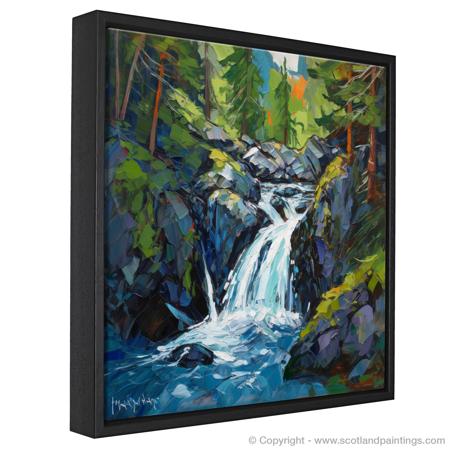 Enchantment of Invermoriston Falls: A Modern Impressionist Journey