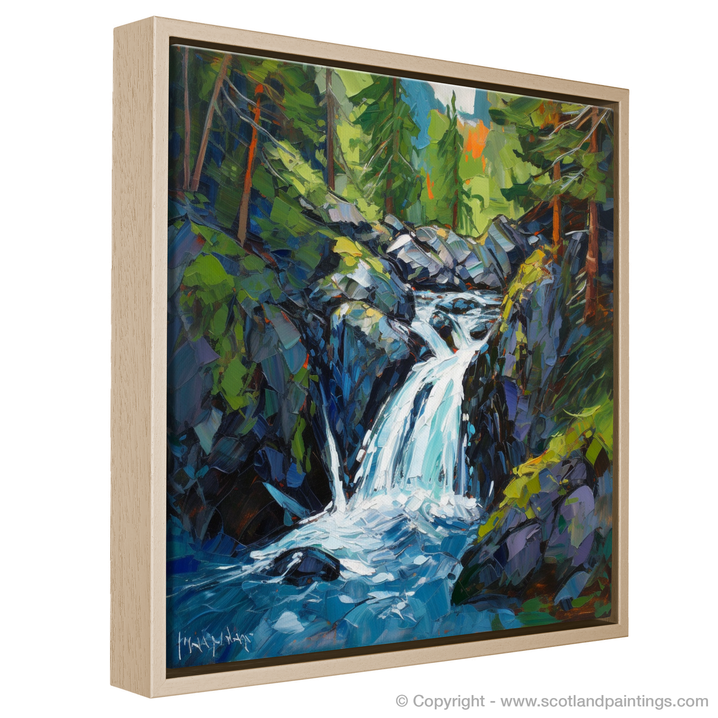 Enchantment of Invermoriston Falls: A Modern Impressionist Journey