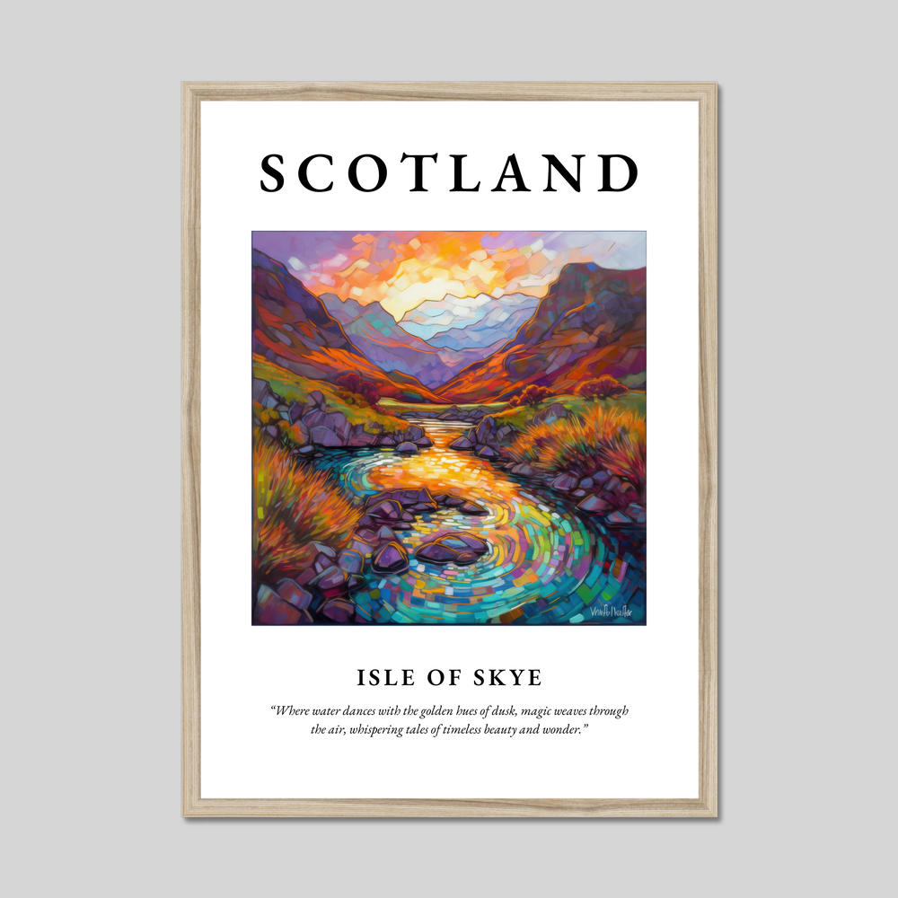 Poster in a natural frame with the word Scotland