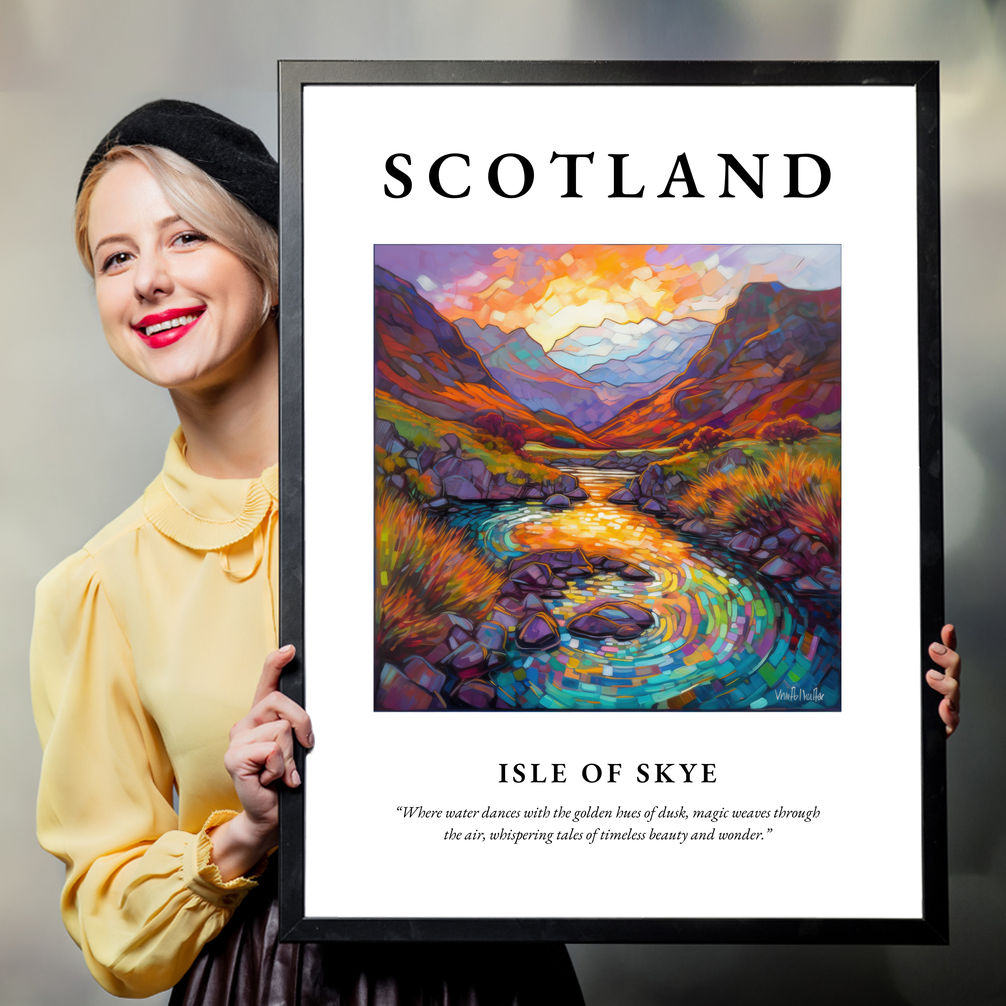 Person holding a poster of Isle of Skye