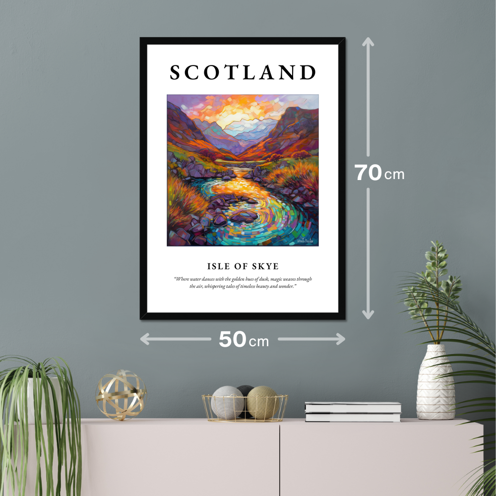 Poster of Isle of Skye hanging on a wall