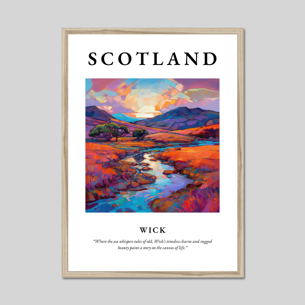 Poster in a natural frame with the word Scotland