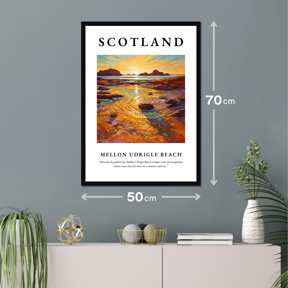 Poster of Mellon Udrigle Beach hanging on a wall