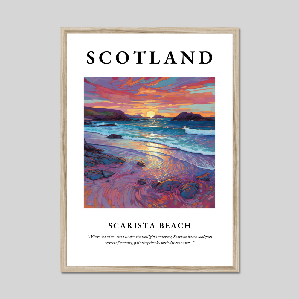 Poster in a natural frame with the word Scotland