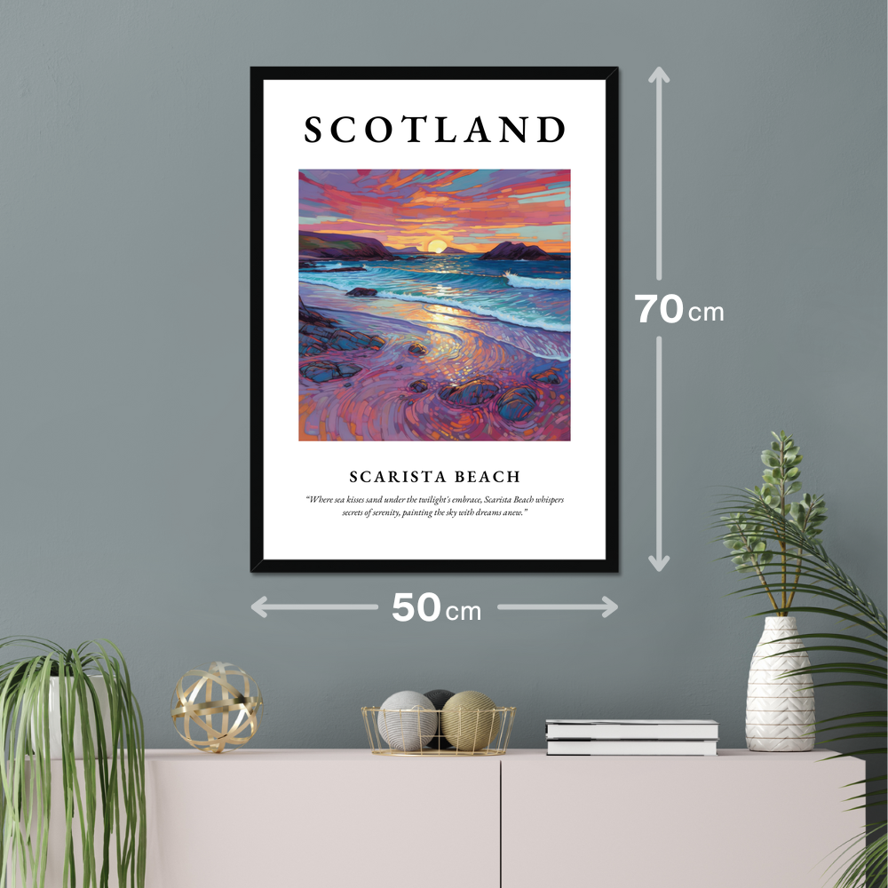 Poster of Scarista Beach hanging on a wall