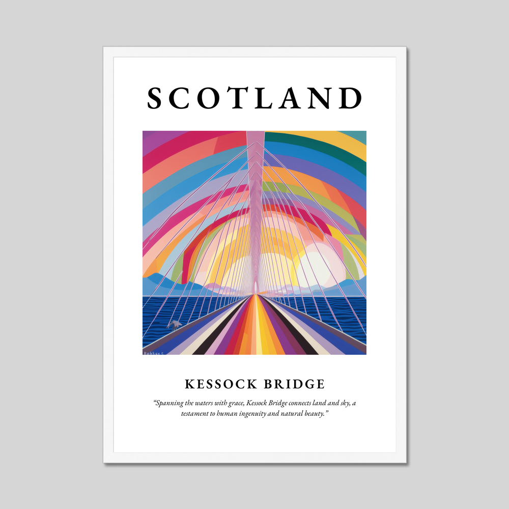 Poster in a white frame with the word Scotland