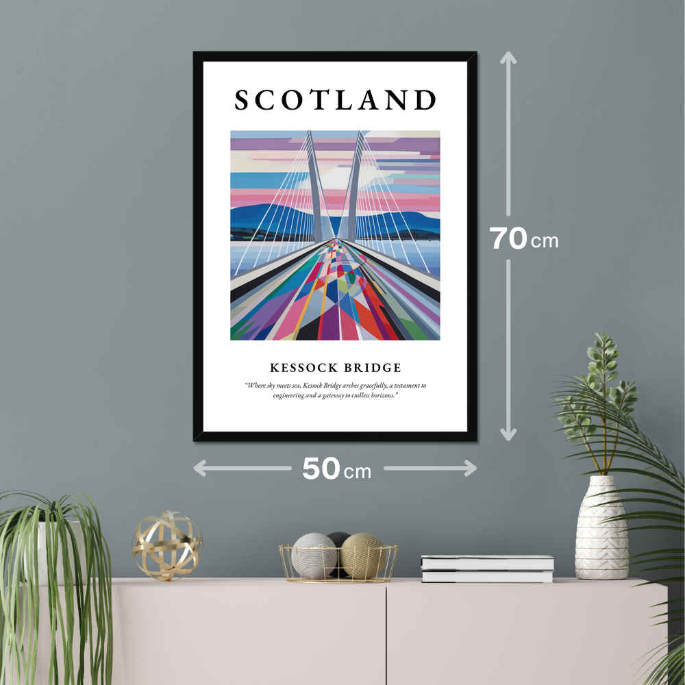 Poster of Kessock Bridge hanging on a wall