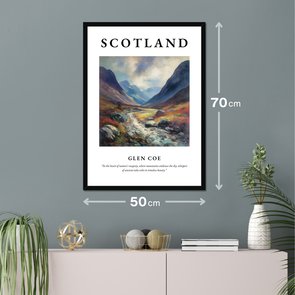 Poster of Glen Coe hanging on a wall