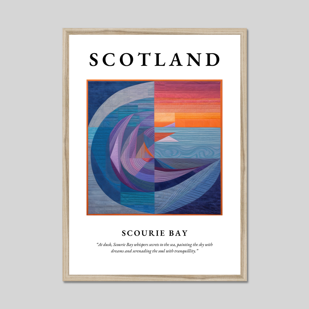 Poster in a natural frame with the word Scotland