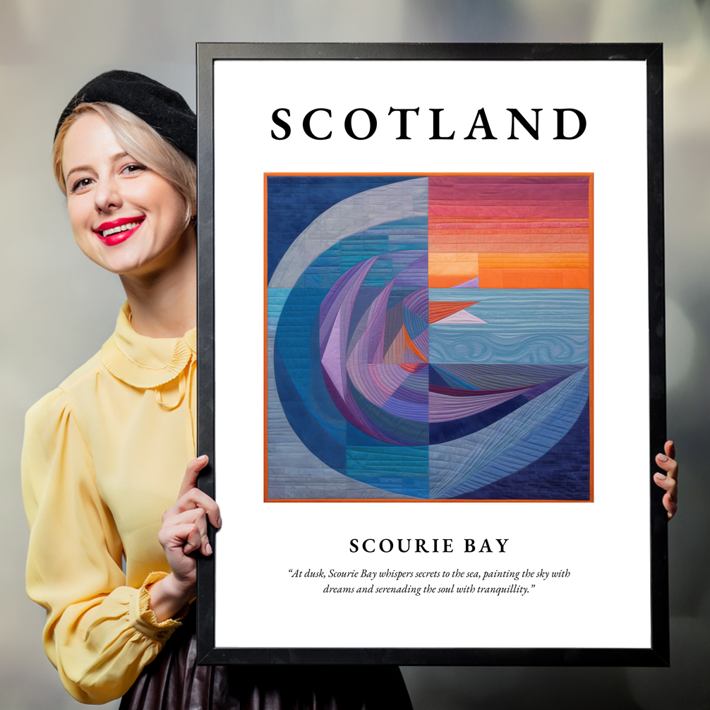 Person holding a poster of Scourie Bay